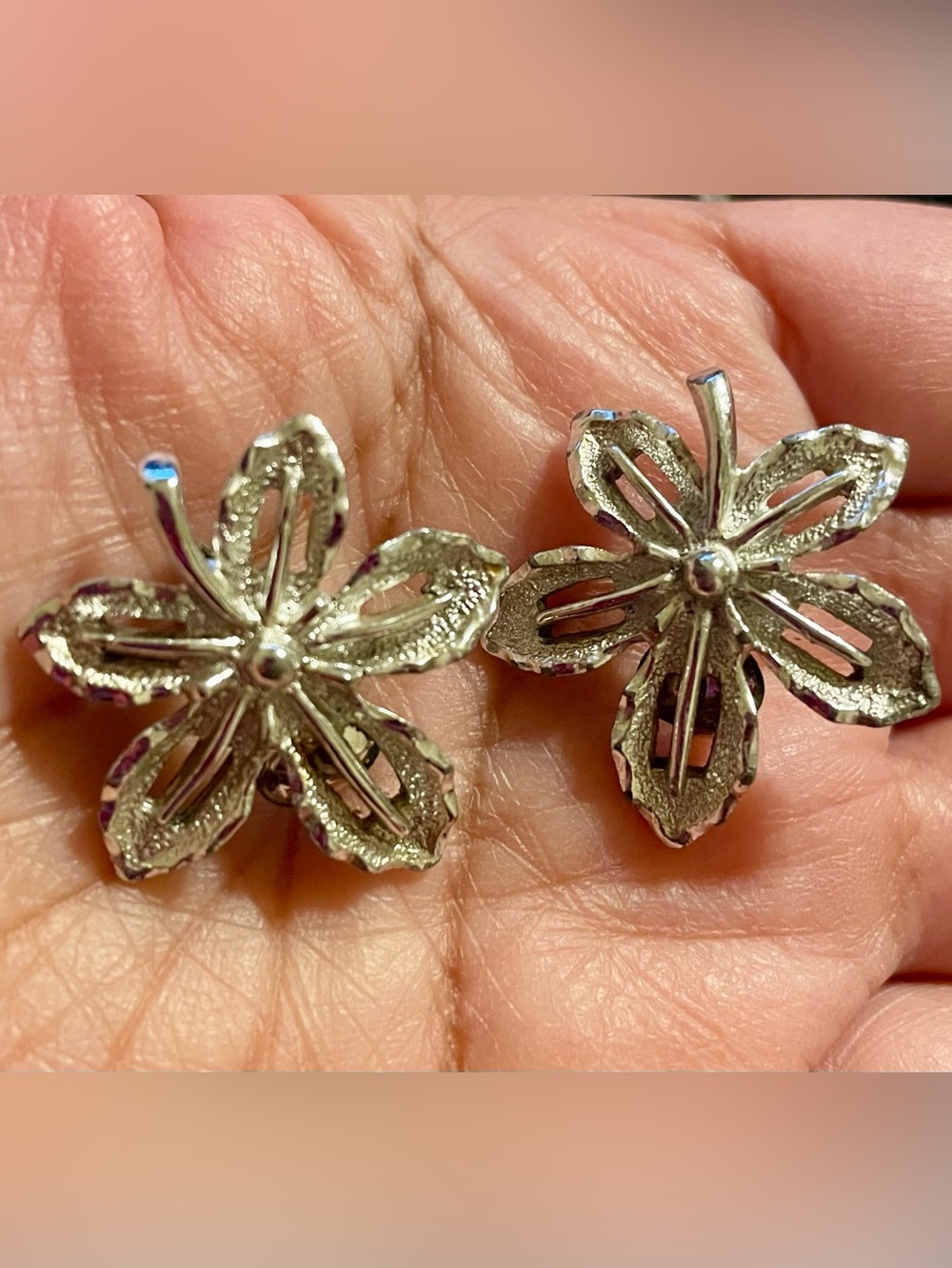 Sarah Coventry SilverTone Floral Clip-On Earrings